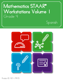 Mathematics STAAR® Workstations Volume 1, Grade 4, Spanish