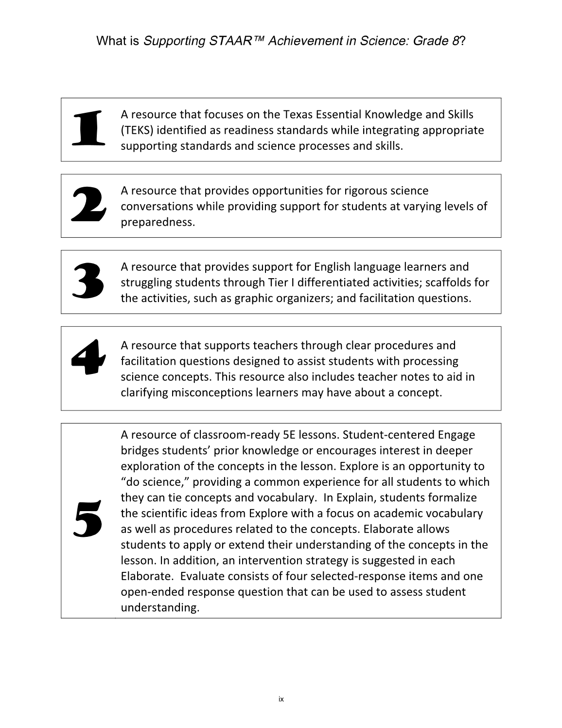 Supporting STAAR® Achievement in Science: Grade 8 page 10