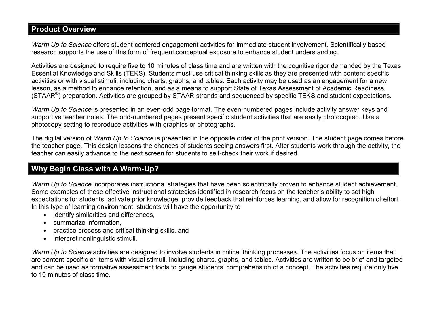 Warm Up to Science: TEKS-Based Engagement Activities for Grade 5 page 9