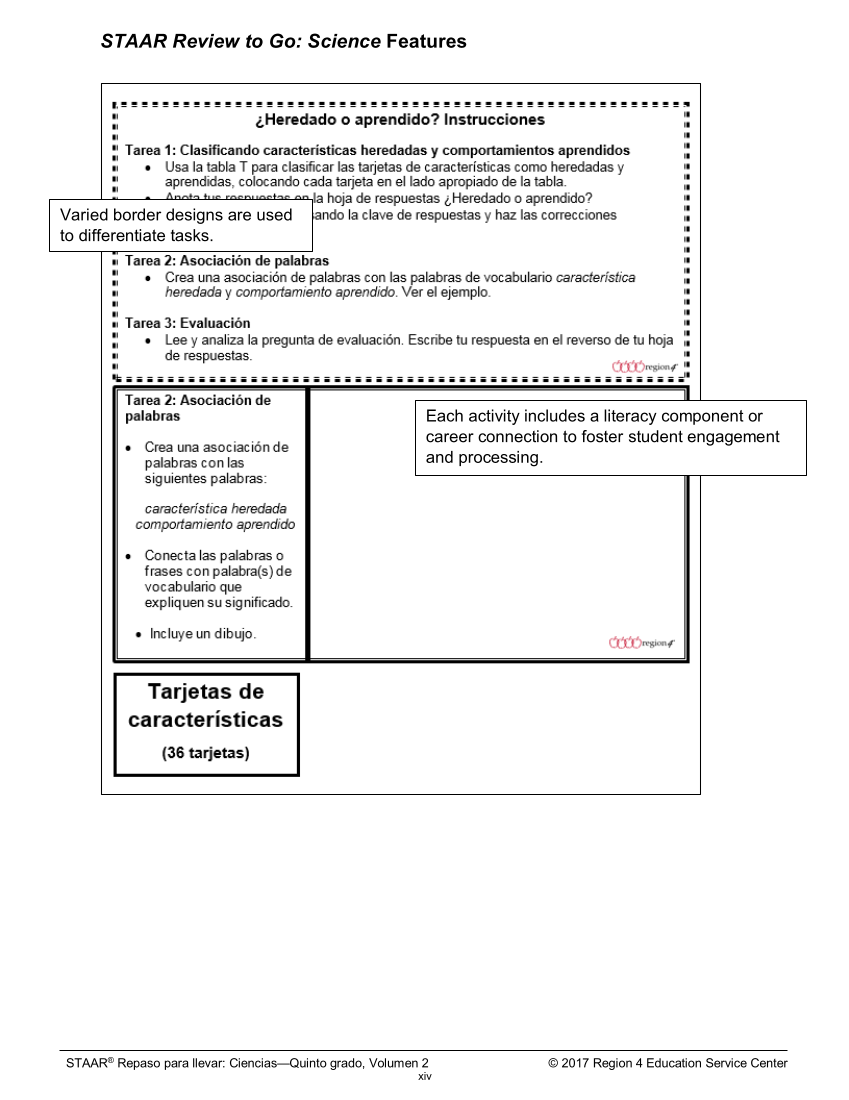 STAAR Review to Go for Grade 5 Science Spanish Volume 2 page 15
