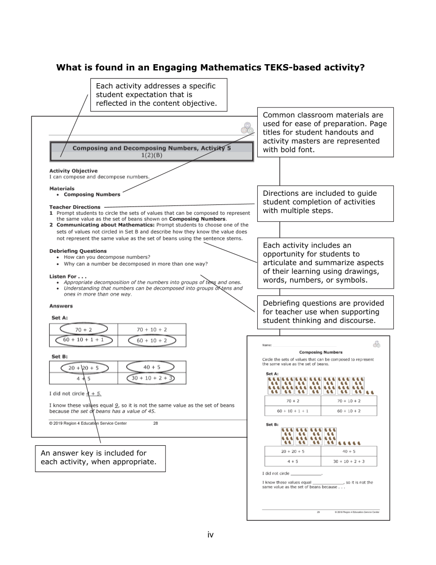 Engaging Mathematics, Volume I: Grade 1 Spanish page viii