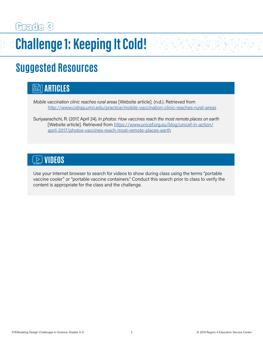 STEMulating Design Challenges in Science: Grades 3–5 page 1