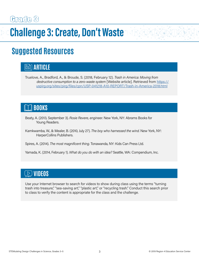 STEMulating Design Challenges in Science: Grades 3–5 page 3