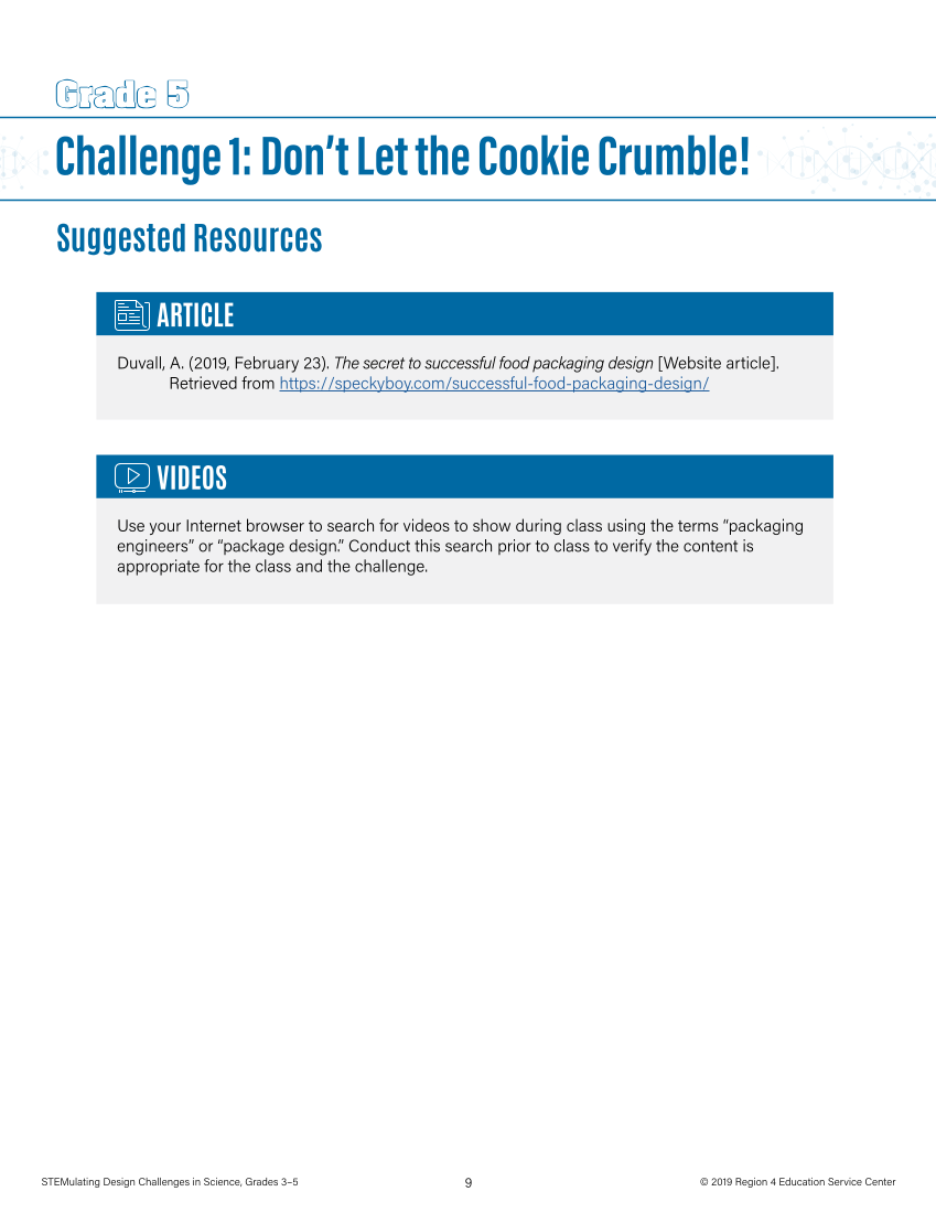 STEMulating Design Challenges in Science: Grades 3–5 page 9