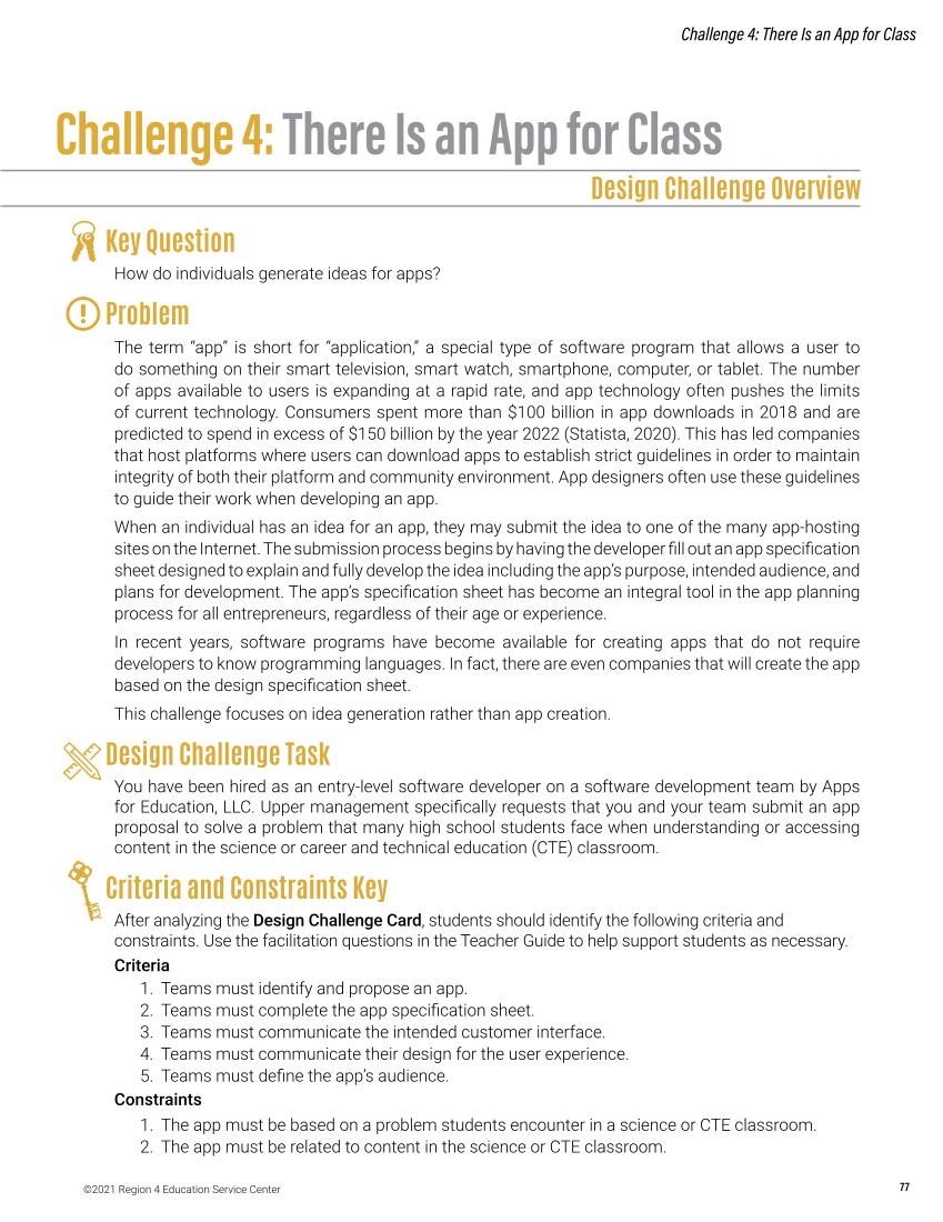 STEMulating Design Challenges in Science: Grades 9–12 page 77