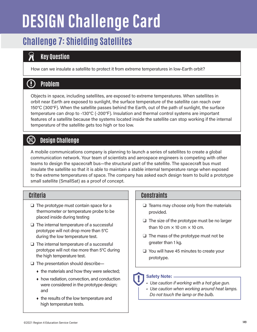 STEMulating Design Challenges in Science: Grades 6–8 page 149