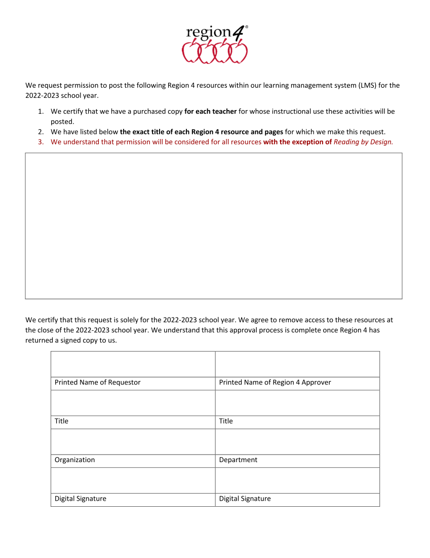 Request for Copyright Exceptions Form page 1