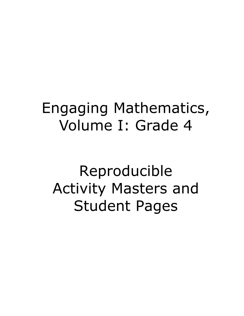 Engaging Mathematics, Volume I: Grade 4 page 8