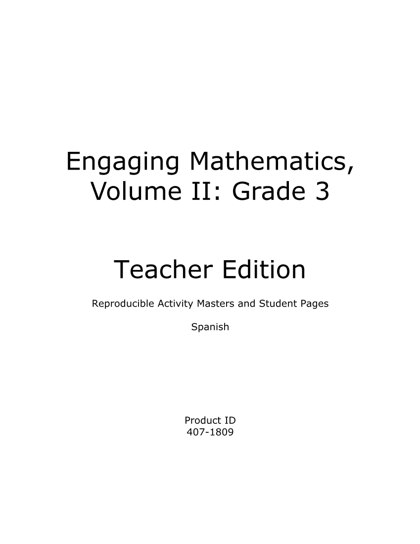 Engaging Mathematics, Volume II: Grade 3 Spanish page 2