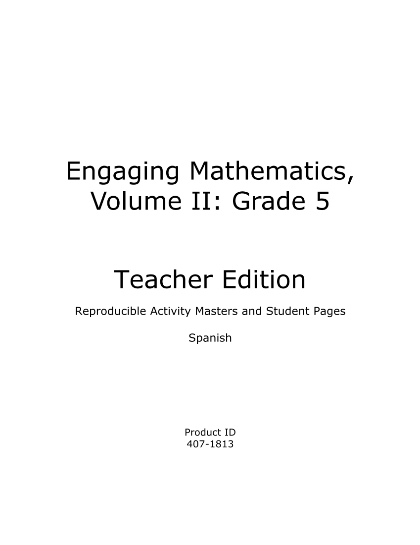 Engaging Mathematics, Volume II: Grade 5 Spanish page 2